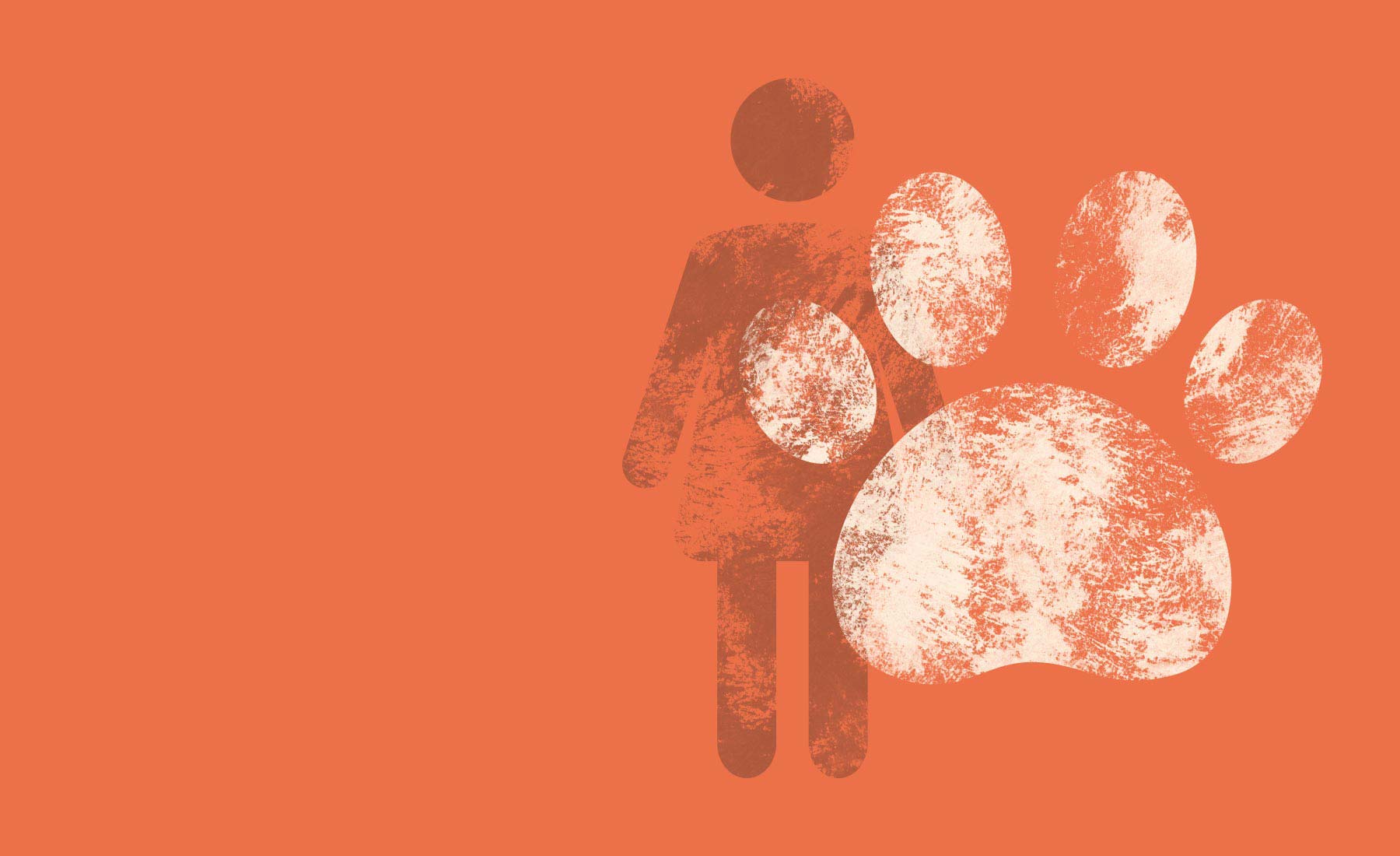 Icon of a woman and a paw print